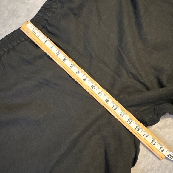 2X Plus Size 24 Linen Pants Women's Desert Design Black Wide Leg Patchwork Boho - Picture 5 of 11